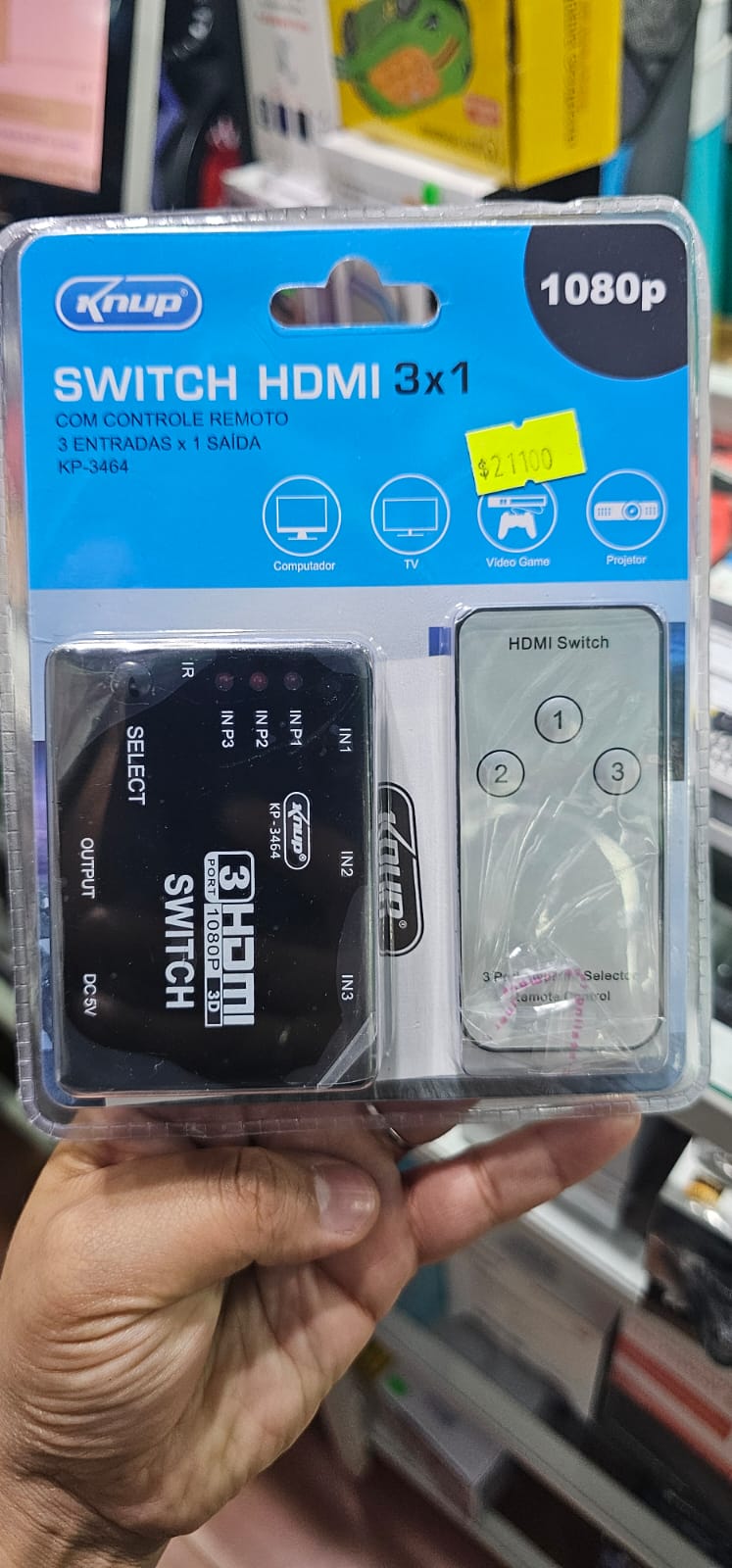 SWITCH HDMI 3X1 KNUPMKP-3464