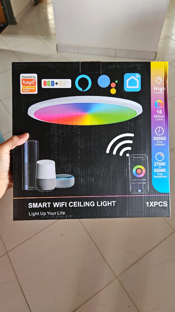 LAMPARA REDONDA DE CASA  RGB CON WIFI