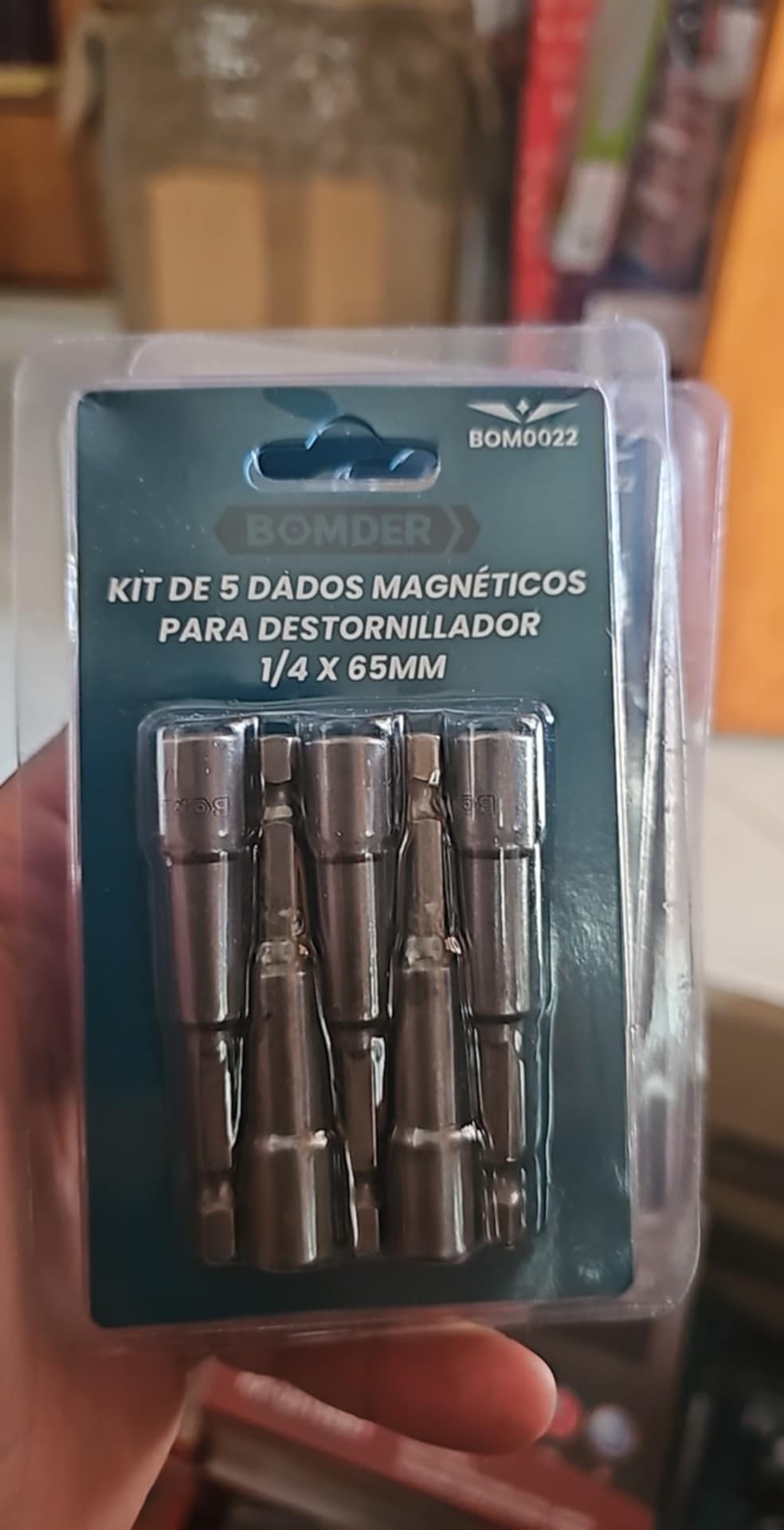 KIT DE 5 DADOS MAGNETICO 1/4 BOM0022