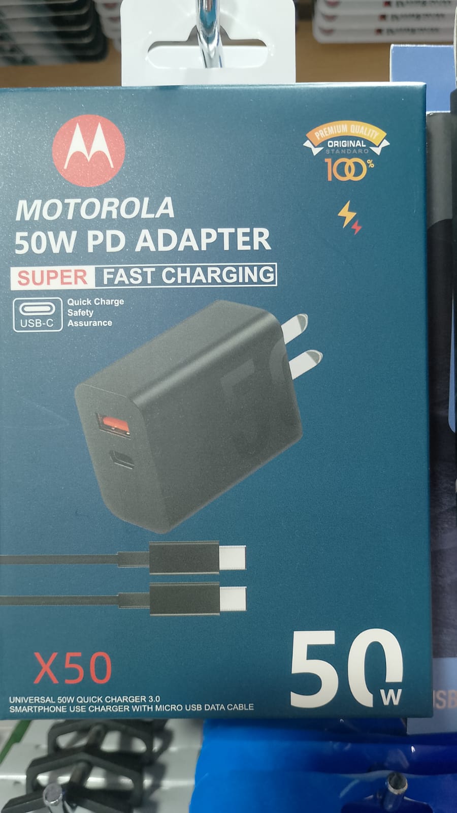 CARGADOR MOTOROLA X50 SUPER FAST CHARGING